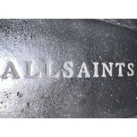 ALL SAINTS Yannis Leather Open Back Black Booties Women US Size 8.5 Retail $415 - Picture 8 of 10